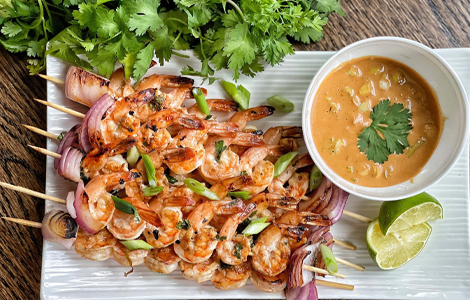 Skewered Prawn Satay